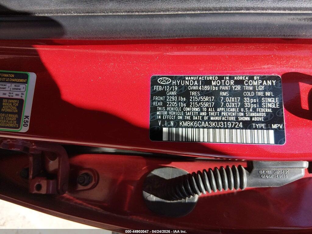 KM8K6CAA3KU319724 2019 HYUNDAI KONA photo no. 9