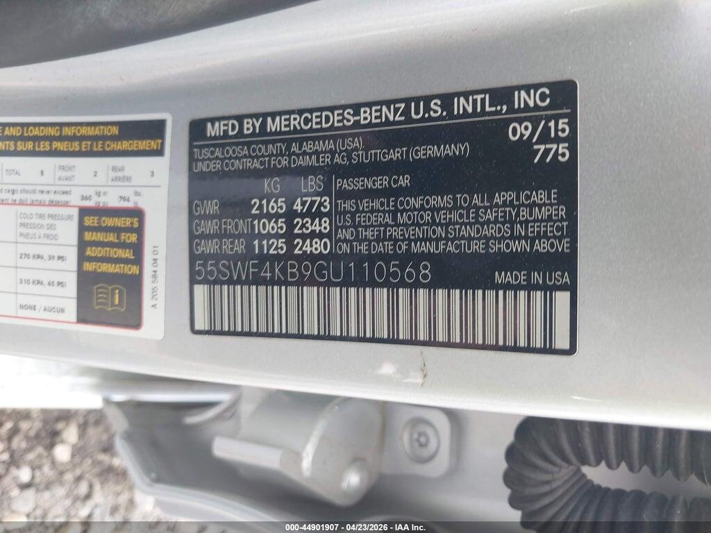 55SWF4KB9GU110568 2016 MERCEDES-BENZ C 300 photo no. 9
