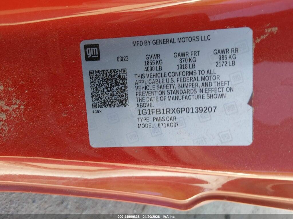 1G1FB1RX6P0139207 2023 CHEVROLET CAMARO photo no. 9