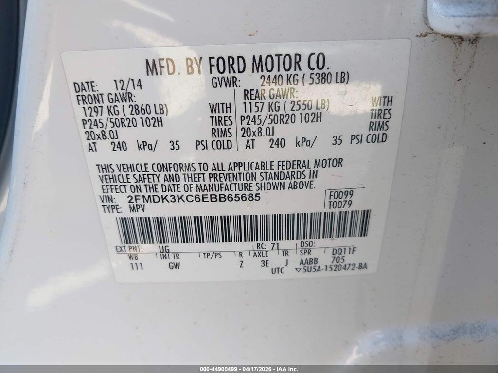 2FMDK3KC6EBB65685 2014 FORD EDGE photo no. 9