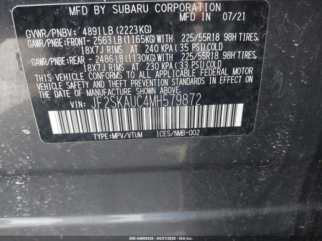JF2SKAUC4MH579872 2021 SUBARU FORESTER photo no. 9