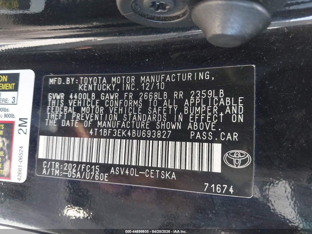 4T1BF3EK4BU693827 2011 TOYOTA CAMRY photo no. 9