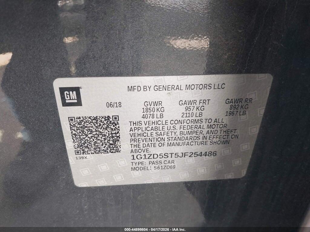 1G1ZD5ST5JF254486 2018 CHEVROLET MALIBU photo no. 9