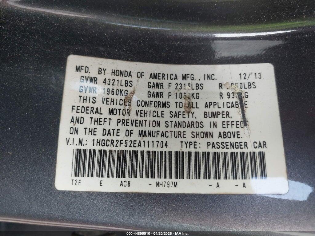 1HGCR2F52EA111704 2014 HONDA ACCORD photo no. 9