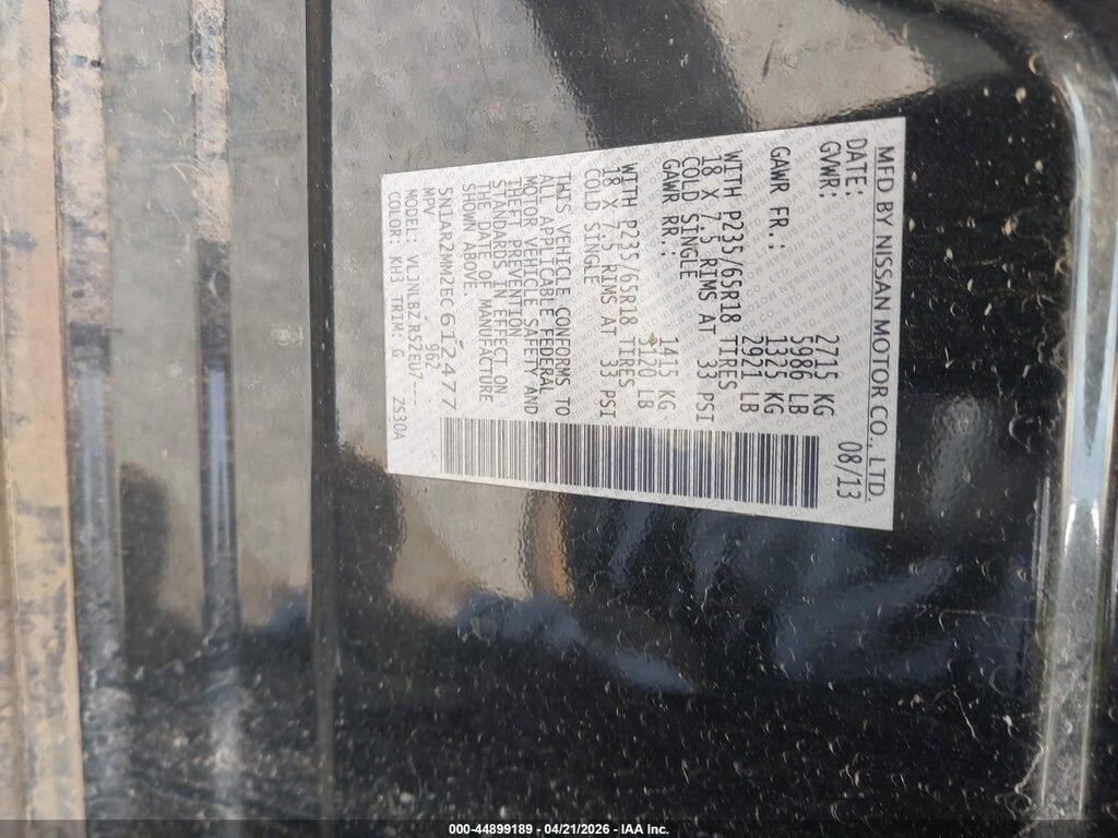 5N1AR2MM2EC612477 2014 NISSAN PATHFINDER photo no. 9