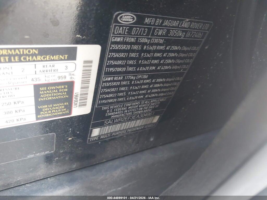 SALWR2EF3EA304961 2014 LAND ROVER RANGE ROVER SPORT photo no. 9
