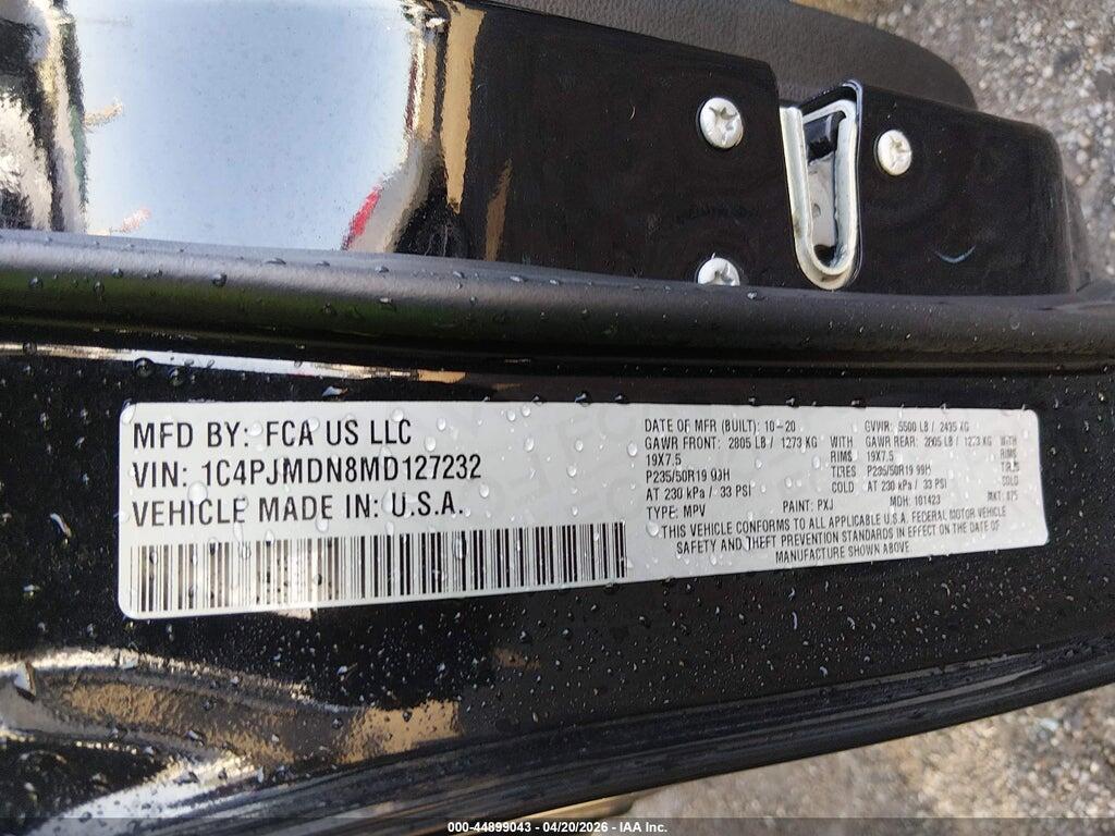 1C4PJMDN8MD127232 2021 JEEP CHEROKEE photo no. 9