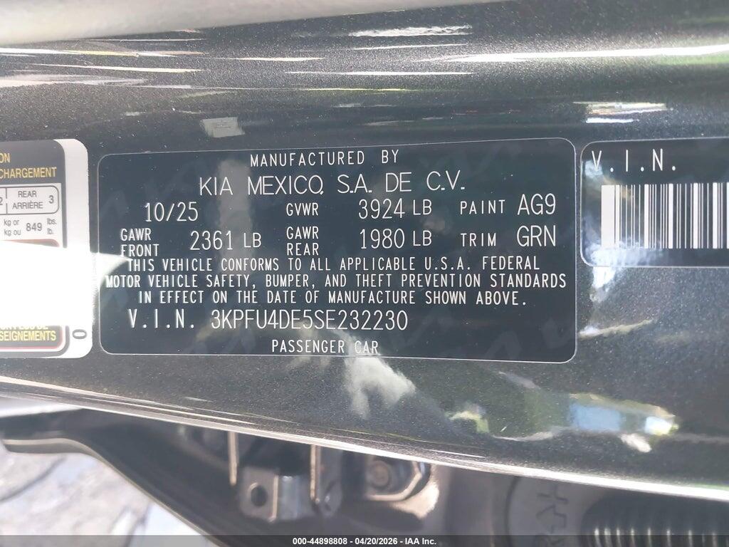 3KPFU4DE5SE232230 2025 KIA K4 photo no. 9