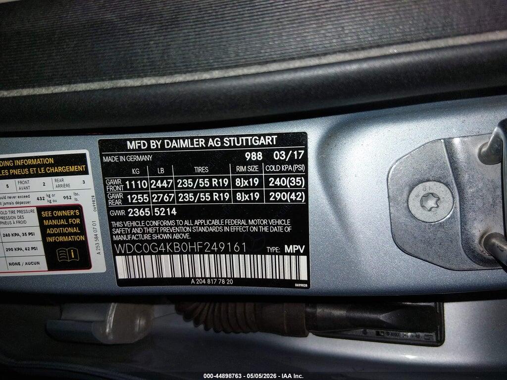 WDC0G4KB0HF249161 2017 MERCEDES-BENZ GLC 300 photo no. 9