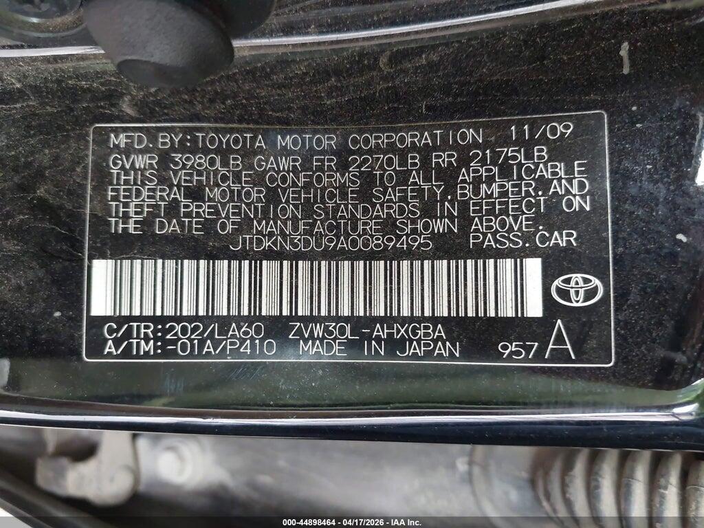 JTDKN3DU9A0089495 2010 TOYOTA PRIUS photo no. 9