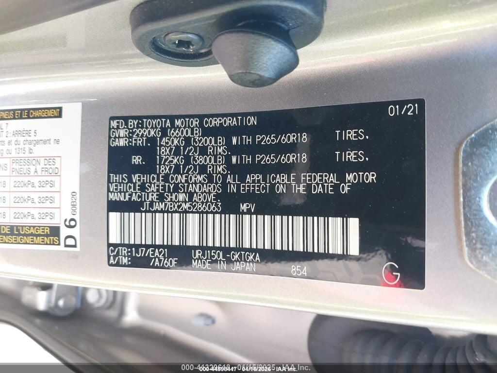 JTJAM7BX2M5286063 2021 LEXUS GX 460 photo no. 9