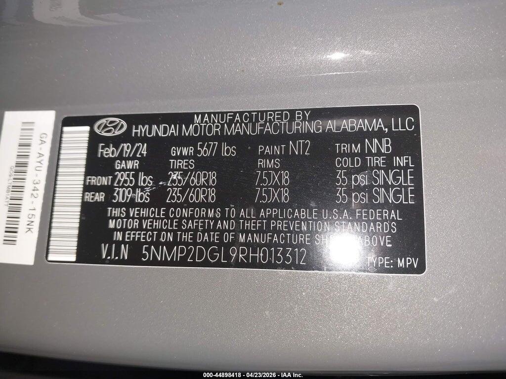 5NMP2DGL9RH013312 2024 HYUNDAI SANTA FE photo no. 9