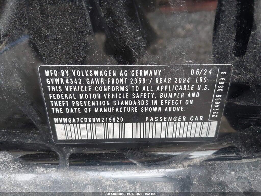 WVWGA7CDXRW219920 2024 VOLKSWAGEN GOLF GTI photo no. 9
