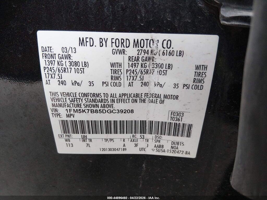 1FM5K7B85DGC39208 2013 FORD EXPLORER photo no. 9