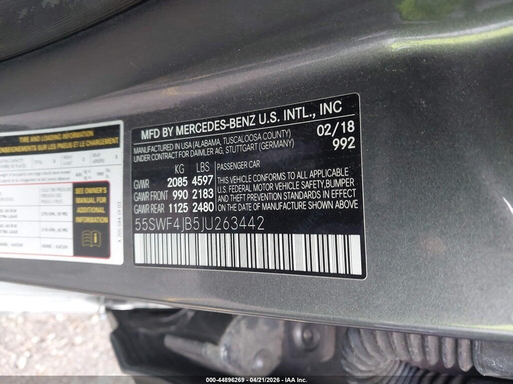 55SWF4JB5JU263442 2018 MERCEDES-BENZ C 300 photo no. 9