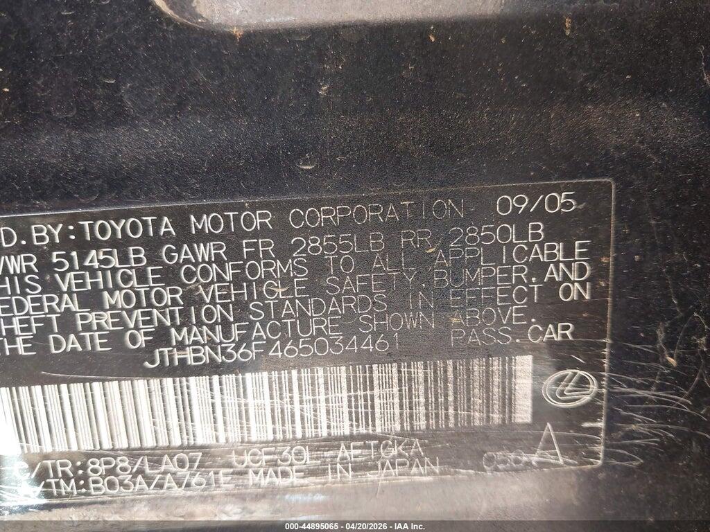 JTHBN36F465034461 2006 LEXUS LS 430 photo no. 9