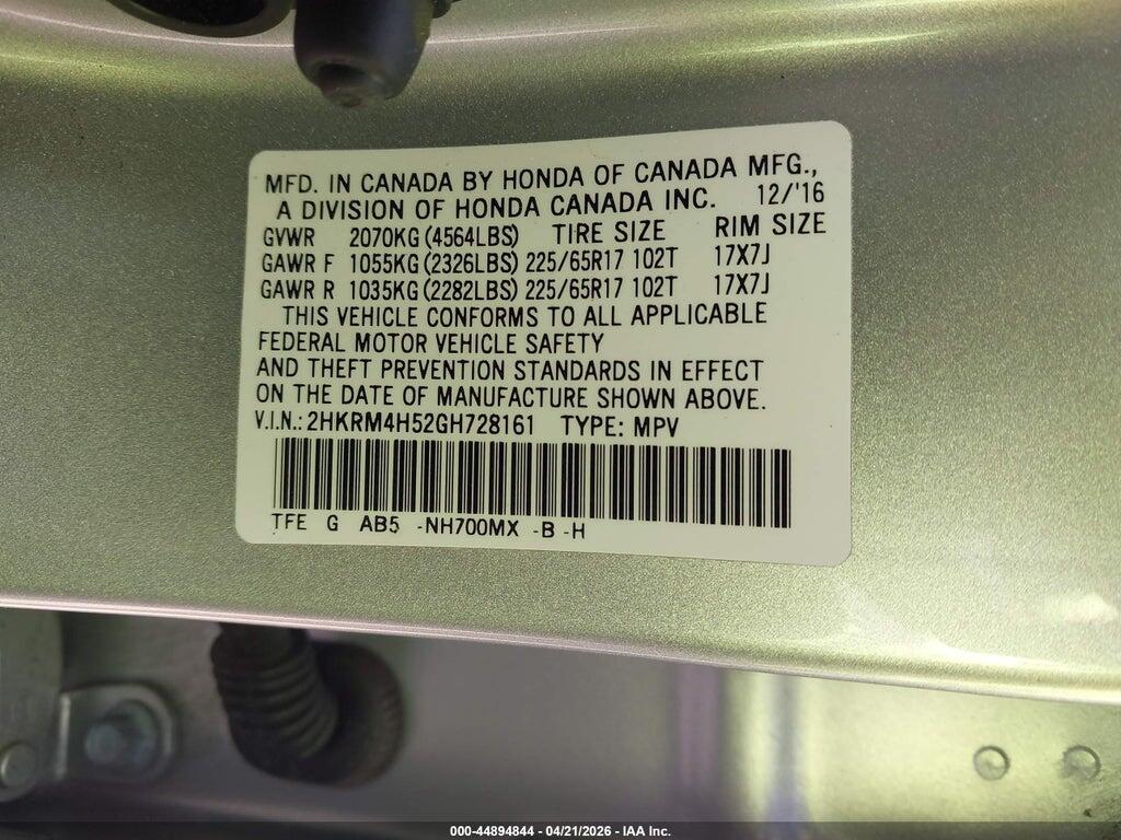 2HKRM4H52GH728161 2016 HONDA CR-V photo no. 9