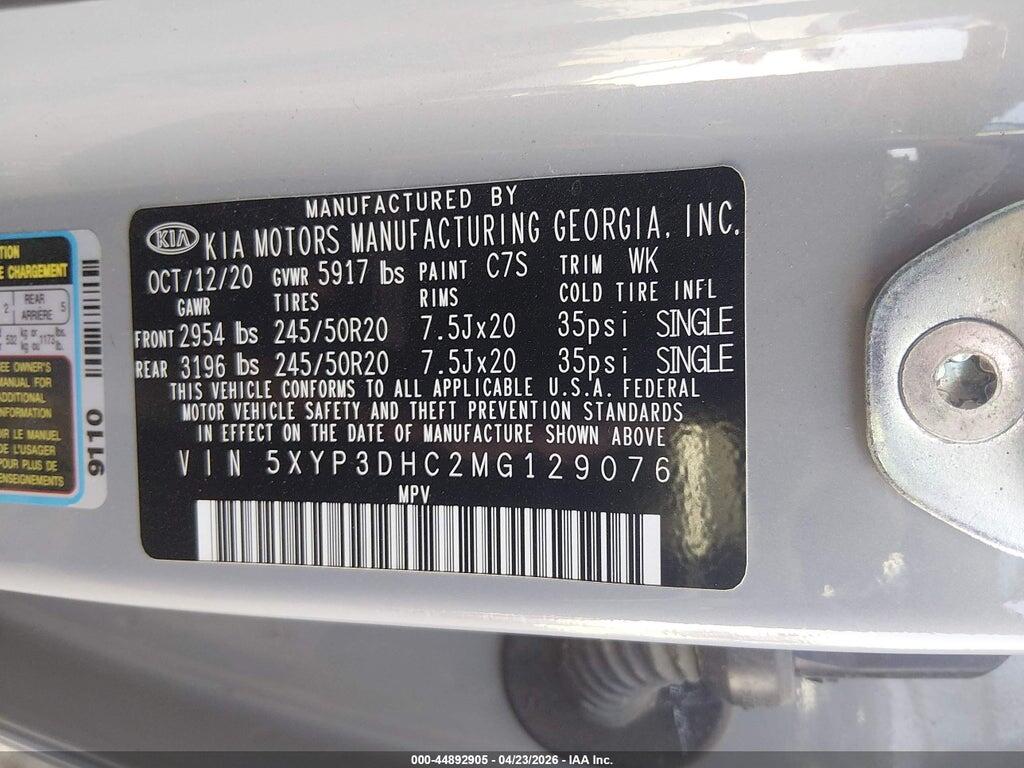 5XYP3DHC2MG129076 2021 KIA TELLURIDE photo no. 9