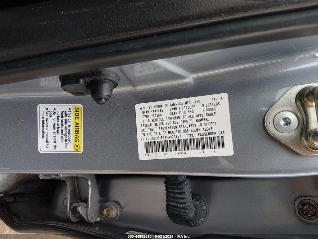 19UUB1F3XFA023857 2015 ACURA TLX photo no. 9