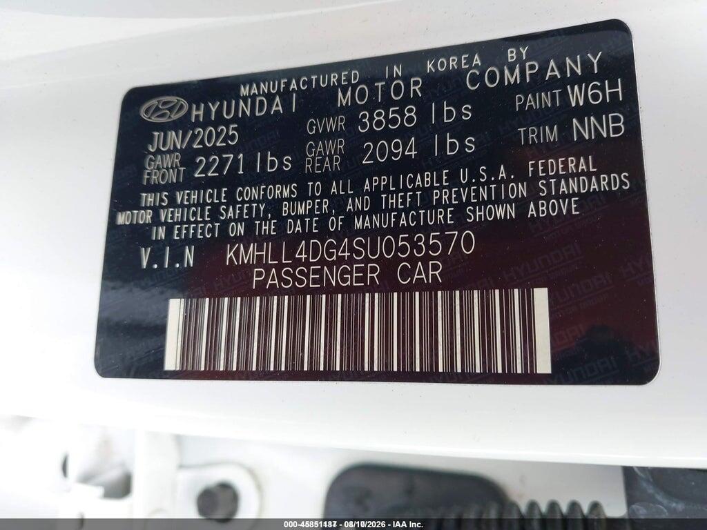 KMHLL4DG4SU053570 2025 HYUNDAI ELANTRA photo no. 9