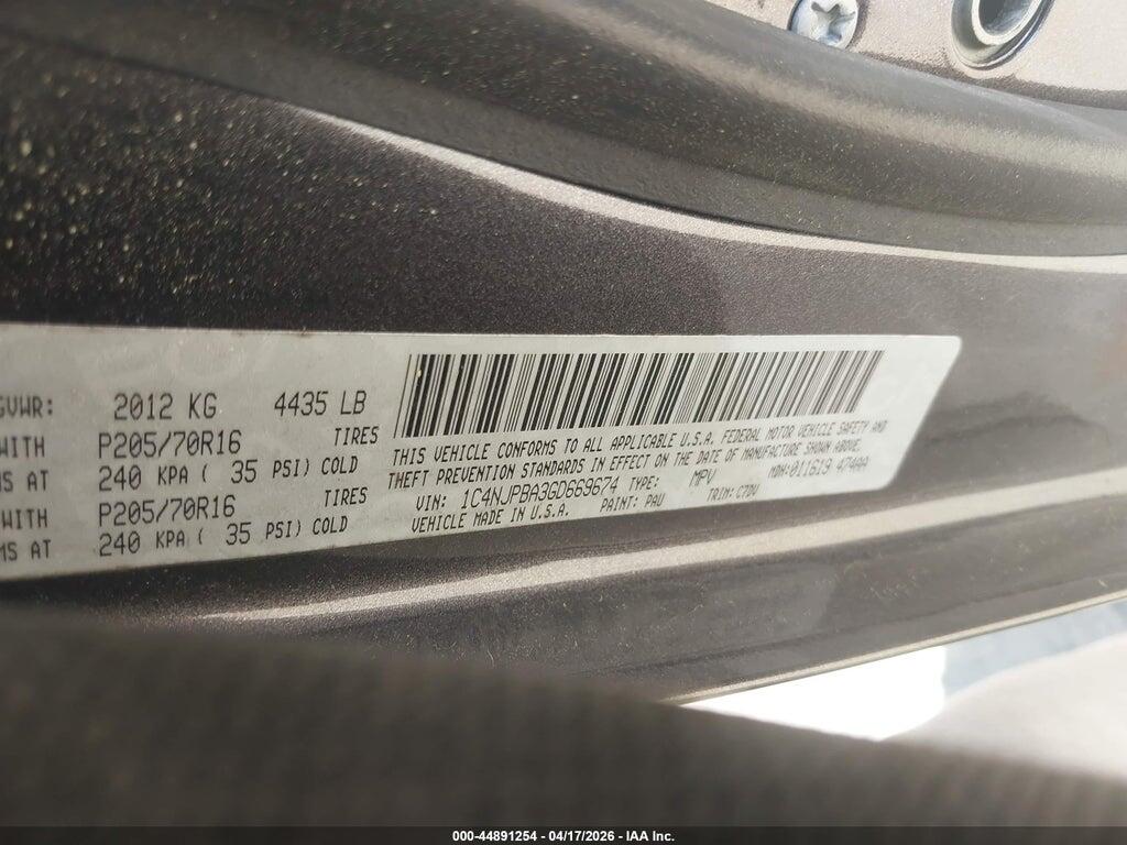 1C4NJPBA3GD669674 2016 JEEP PATRIOT photo no. 9
