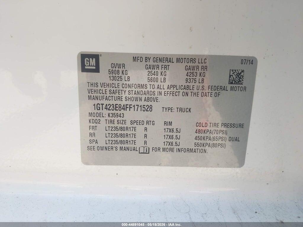 1GT423E84FF171528 2015 GMC SIERRA 3500HD photo no. 8