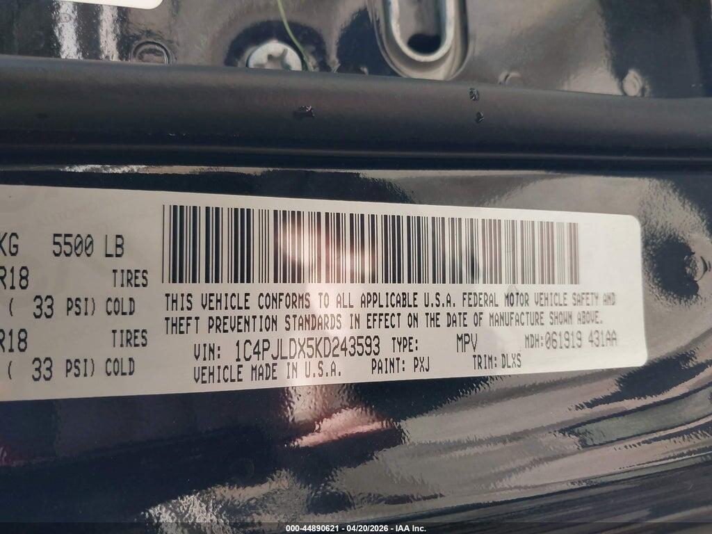 1C4PJLDX5KD243593 2019 JEEP CHEROKEE photo no. 9