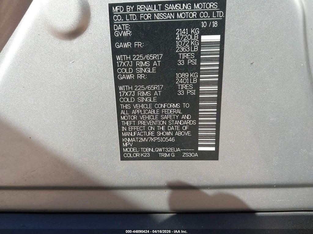 KNMAT2MV7KP510546 2019 NISSAN ROGUE photo no. 9