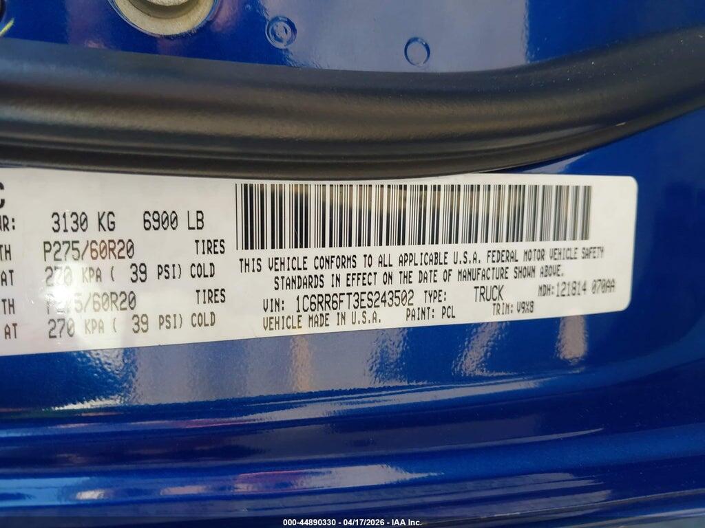 1C6RR6FT3ES243502 2014 RAM 1500 photo no. 9