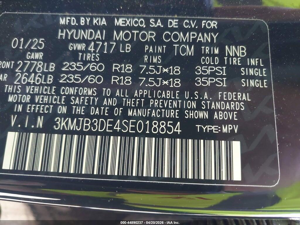 3KMJB3DE4SE018854 2025 HYUNDAI TUCSON photo no. 9