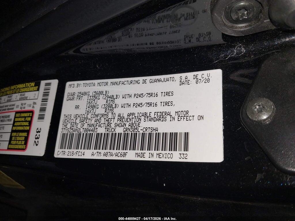 3TYSZ5AN2LT004403 2020 TOYOTA TACOMA photo no. 9
