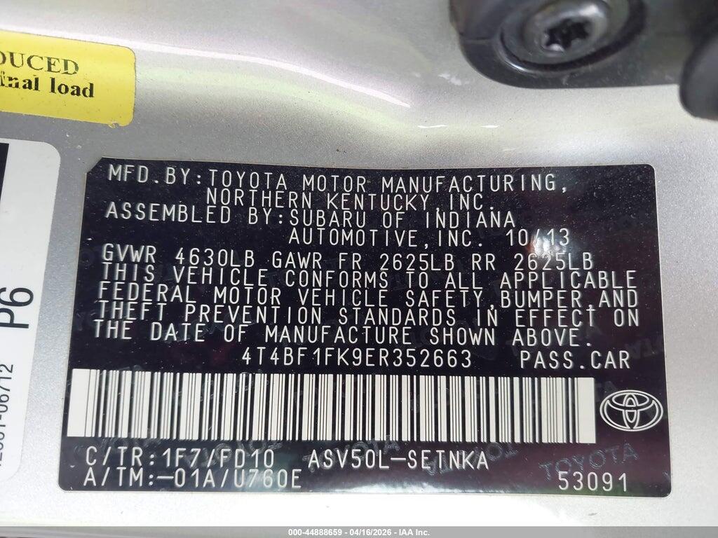 4T4BF1FK9ER352663 2014 TOYOTA CAMRY photo no. 9