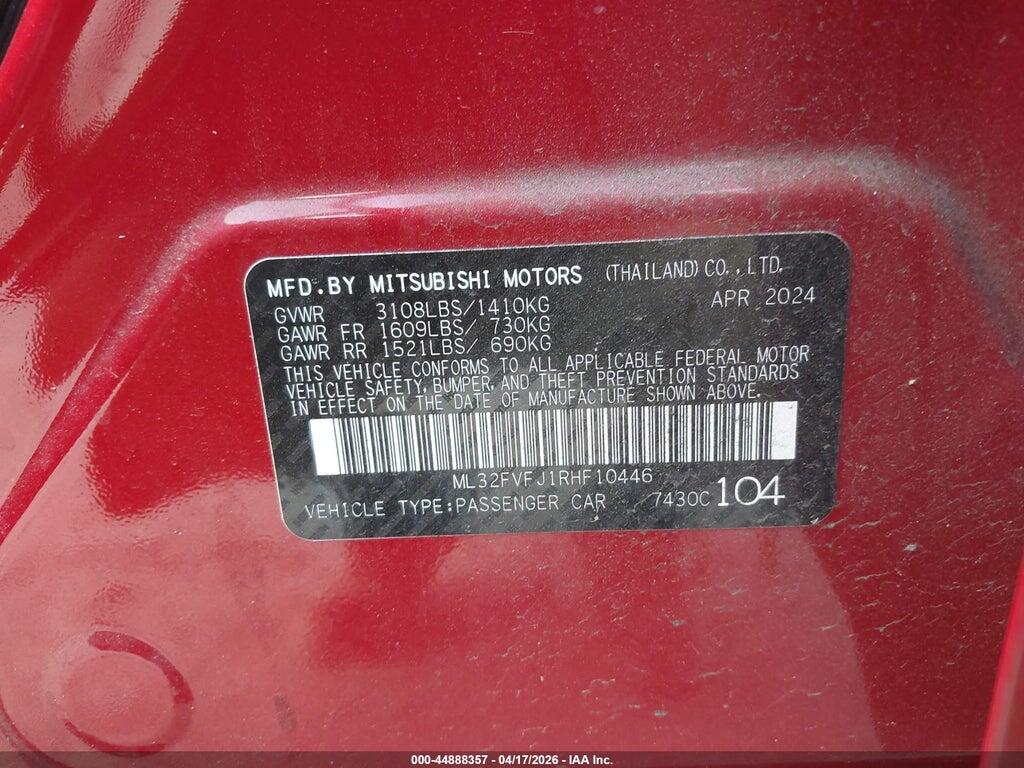 ML32FVFJ1RHF10446 2024 MITSUBISHI MIRAGE G4 photo no. 9