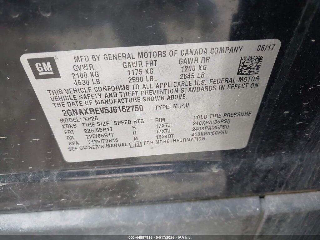 2GNAXREV5J6162750 2018 CHEVROLET EQUINOX photo no. 9