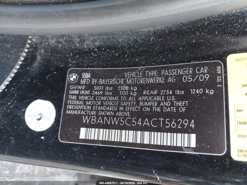 WBANW5C54ACT56294 2010 BMW 550I photo no. 9