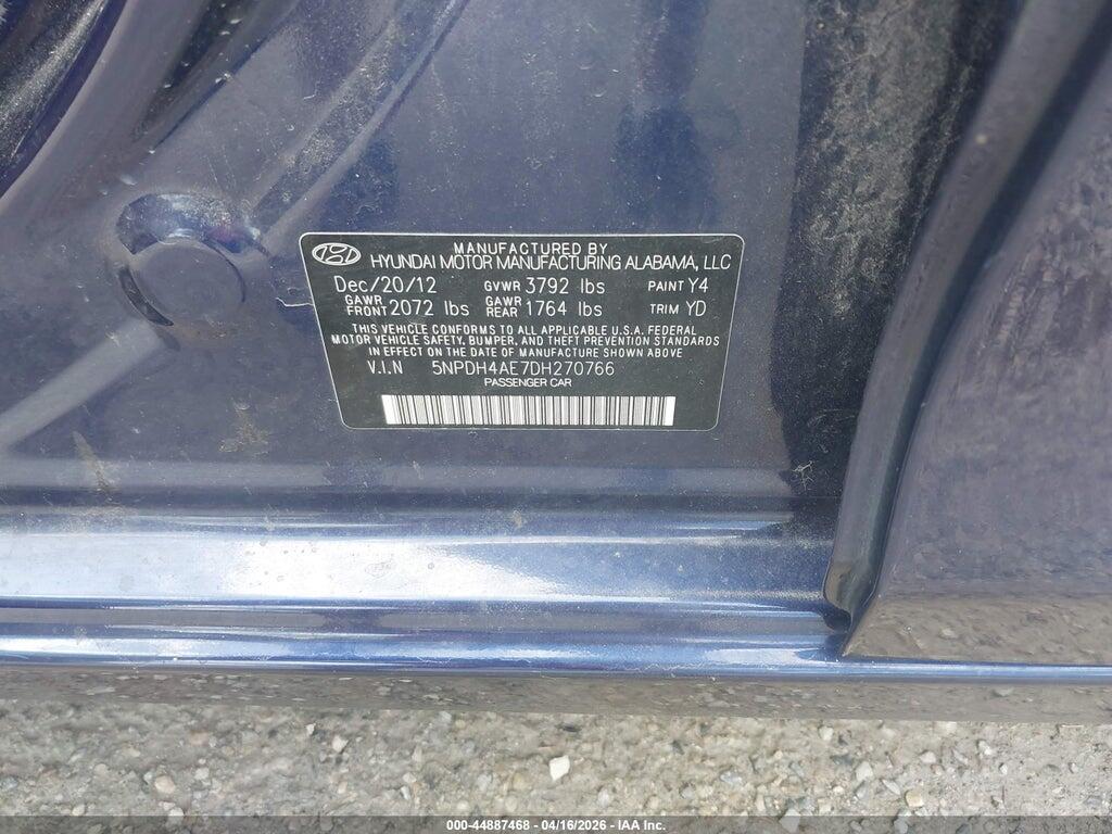5NPDH4AE7DH270766 2013 HYUNDAI ELANTRA photo no. 9