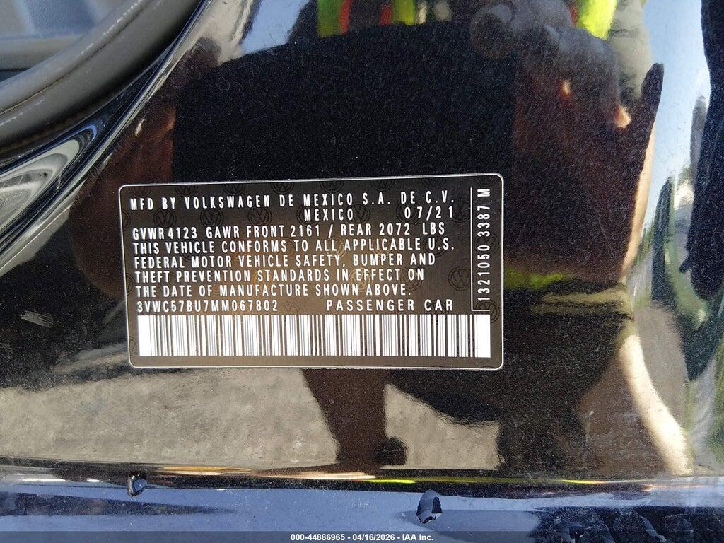 3VWC57BU7MM067802 2021 VOLKSWAGEN JETTA photo no. 9