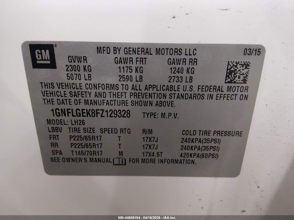 1GNFLGEK8FZ129328 2015 CHEVROLET EQUINOX photo no. 9