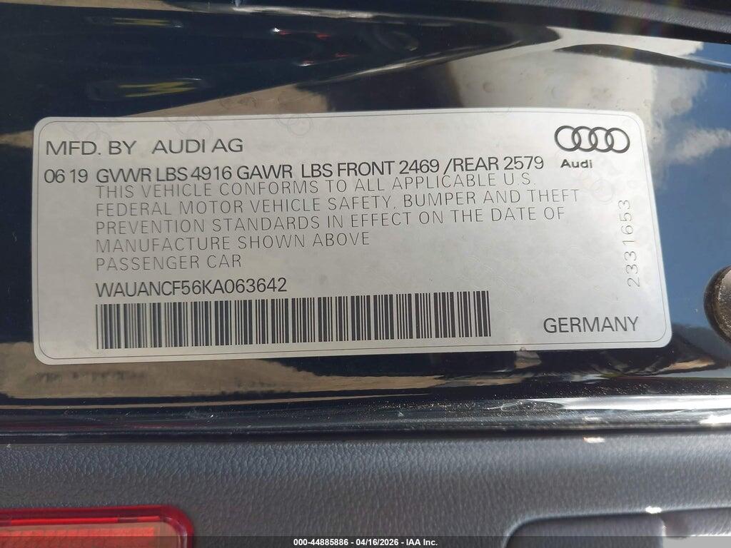 WAUANCF56KA063642 2019 AUDI A5 photo no. 9