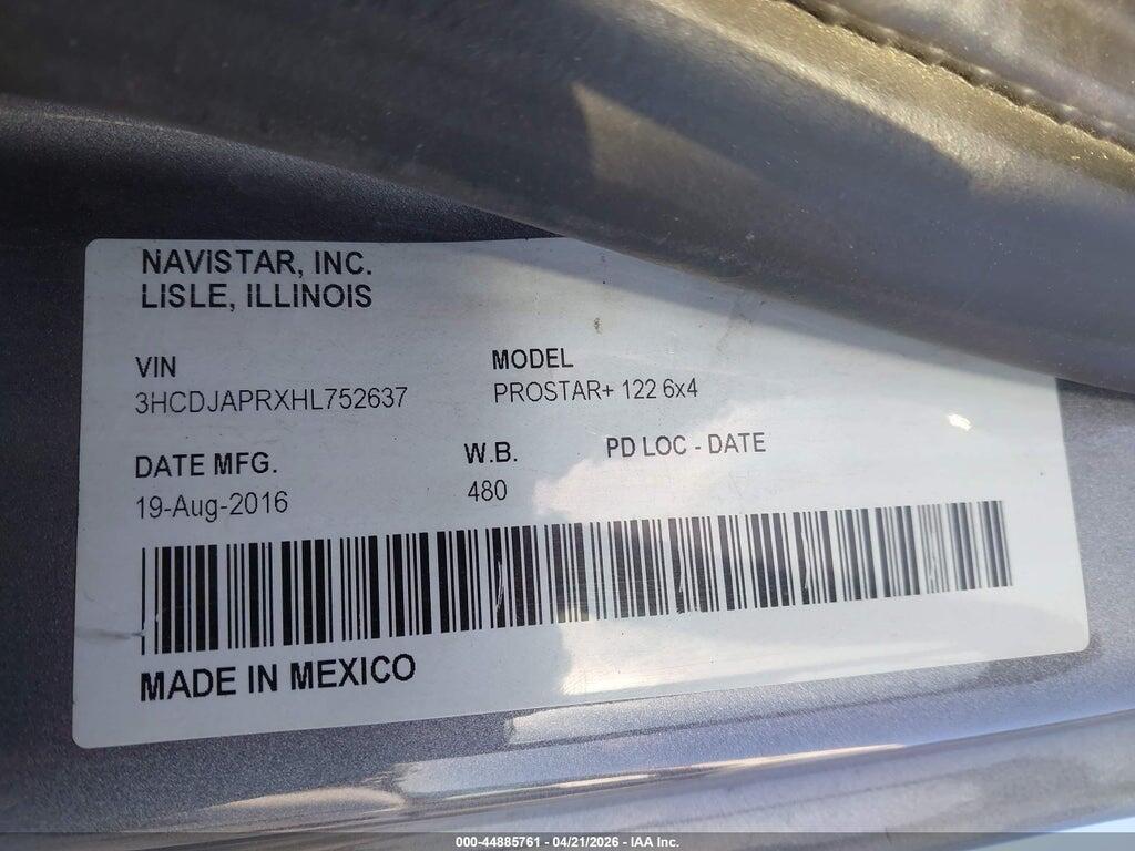 3HCDJAPRXHL752637 2017 INTERNATIONAL PROSTAR+ photo no. 8