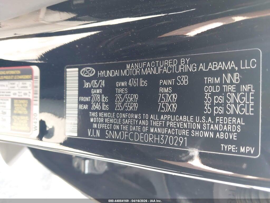 5NMJFCDE0RH370291 2024 HYUNDAI TUCSON photo no. 9