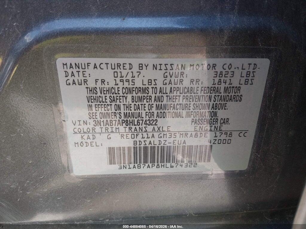 3N1AB7AP8HL674322 2017 NISSAN SENTRA photo no. 9