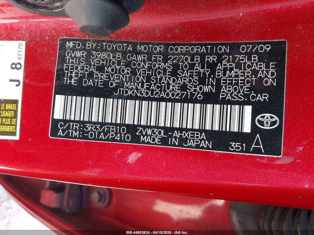 JTDKN3DU2A0027176 2010 TOYOTA PRIUS photo no. 9