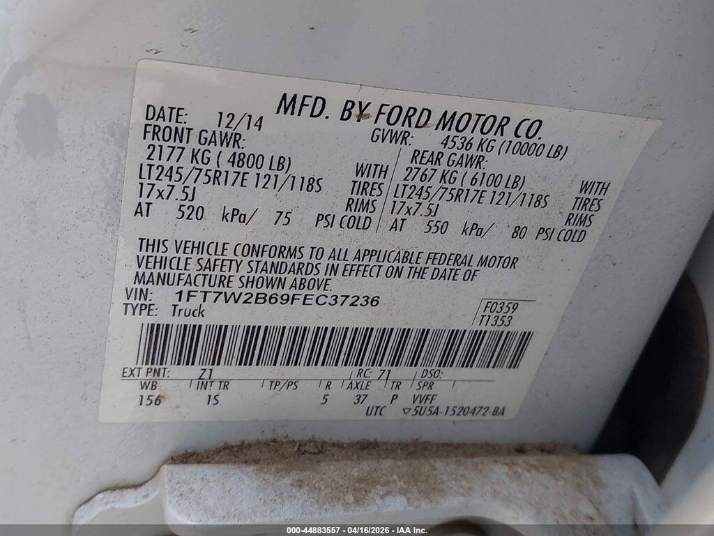 1FT7W2B69FEC37236 2015 FORD F-250 photo no. 9