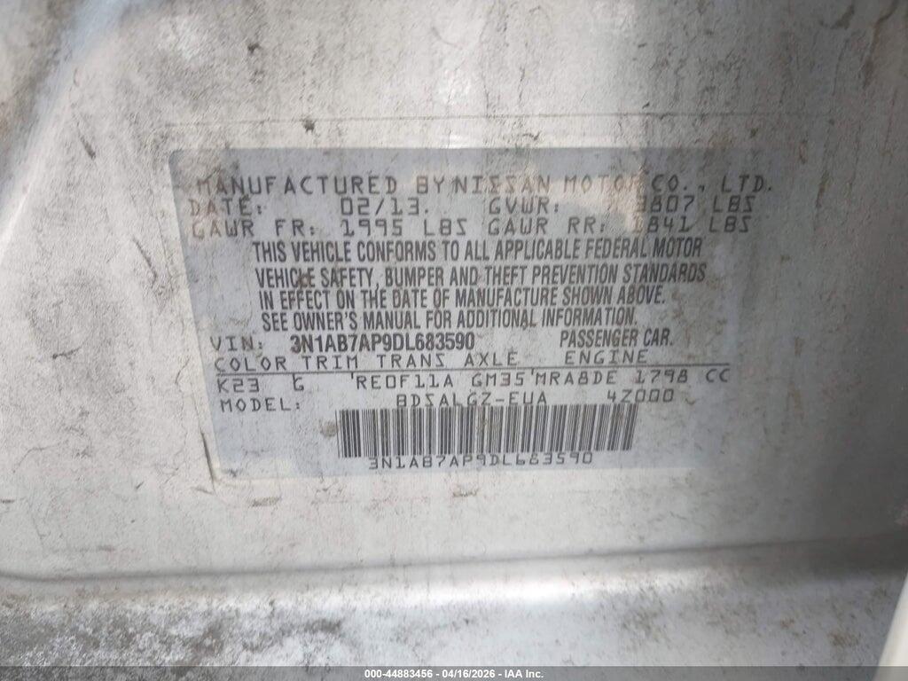 3N1AB7AP9DL683590 2013 NISSAN SENTRA photo no. 9