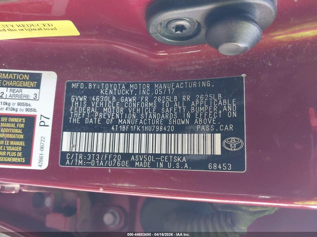 4T1BF1FK1HU798420 2017 TOYOTA CAMRY photo no. 9