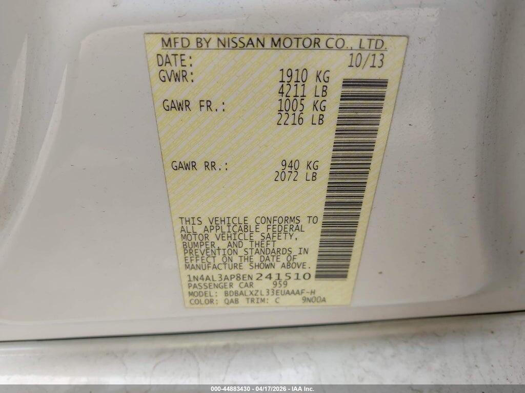 1N4AL3AP8EN241510 2014 NISSAN ALTIMA photo no. 9