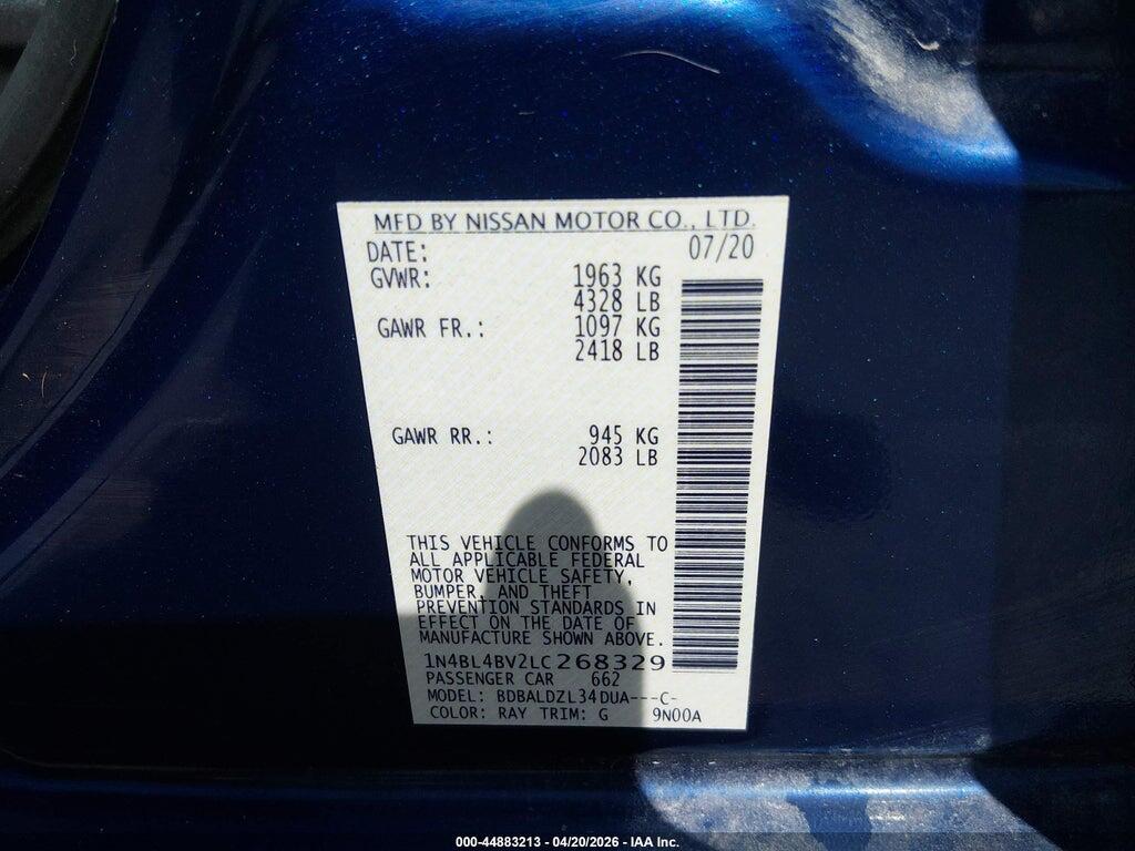 1N4BL4BV2LC268329 2020 NISSAN ALTIMA photo no. 9