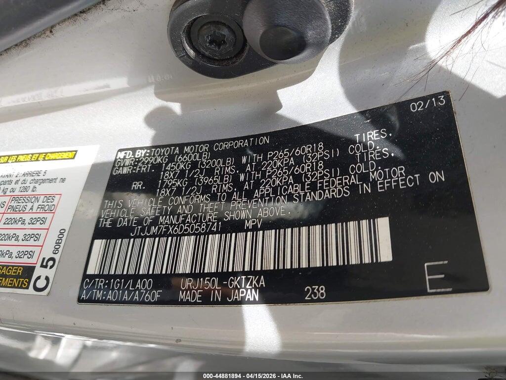 JTJJM7FX6D5058741 2013 LEXUS GX 460 photo no. 9