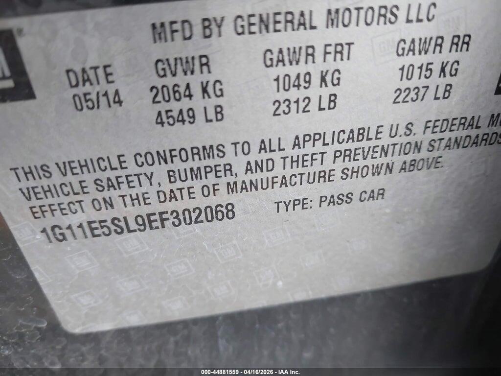 1G11E5SL9EF302068 2014 CHEVROLET MALIBU photo no. 9